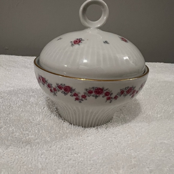 J.L. MENAU German Porcelain 22 Piece White Pink Floral Demitasse Coffee Tea Set - Picture 6 of 16